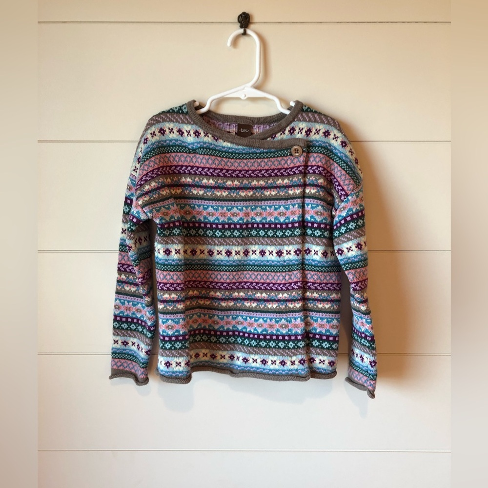 Tea Collection Fair Isle Cardigan Sweater Girls M
